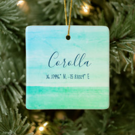 Corolla, NC De buitenbanken gepersonaliseerd Ornam Keramisch Ornament