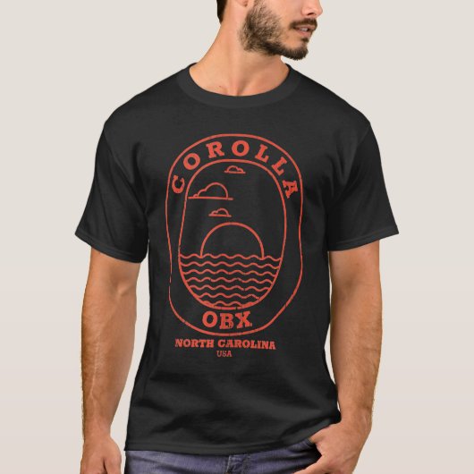 Corolla NC Summertime Vacationing Oval Sunrise Tan T-shirt (Voorkant)