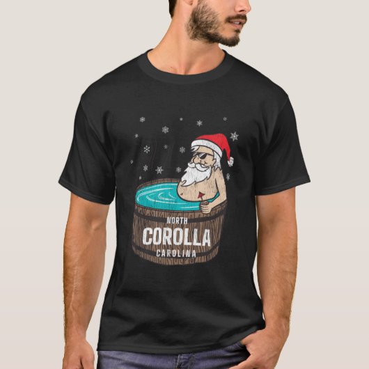 Corolla Nc Vacationing Santa Hot Tub T-shirt (Voorkant)