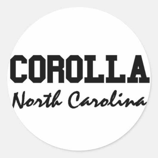 Corolla North Carolina Ronde Sticker (Voorkant)