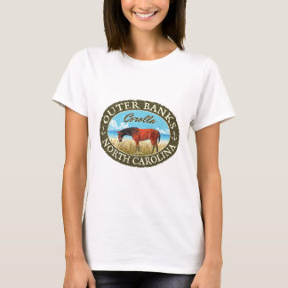 Corolla Outer Banks North Carolina Wilde Paard op  T-shirt