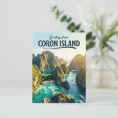 Coron-eiland Filipijnen Briefkaart (Staand voorkant)