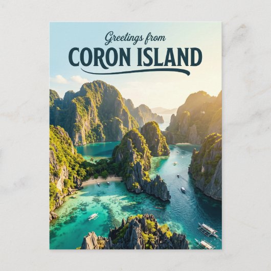 Coron-eiland Filipijnen Briefkaart (Voorkant)