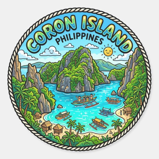 Coron-eiland Filipijnen Ronde Sticker (Voorkant)
