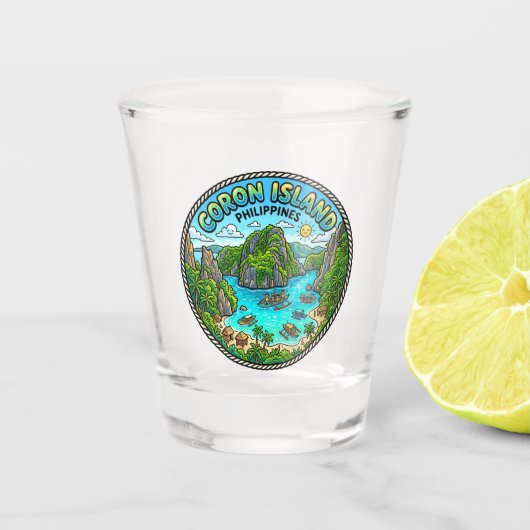 Coron-eiland Filipijnen Shot Glas (Voorkant)
