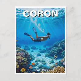 Coron Filipijnen Duiker Briefkaart