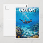 Coron Filipijnen Duiker Briefkaart (Voorkant / Achterkant)