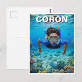 Coron Filipijnen Duiker Briefkaart (Voorkant / Achterkant)