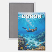 Coron Filipijnen Duiker Magneet (Voorkant / Achterkant)