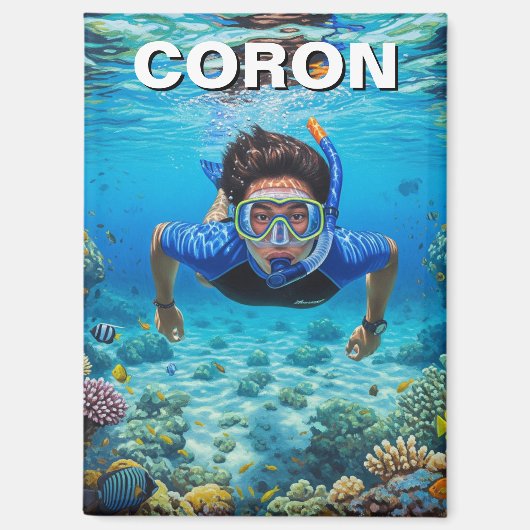 Coron Filipijnen Duiker Magneet (Voorkant)