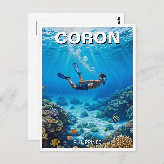 Coron Philippines Diver Briefkaart (Voorkant / Achterkant)