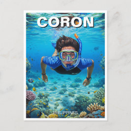 Coron Philippines Scuba Diver Briefkaart