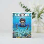 Coron Philippines Scuba Diver Briefkaart (Staand voorkant)