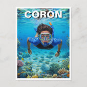 Coron Philippines Scuba Diver Briefkaart (Voorkant)