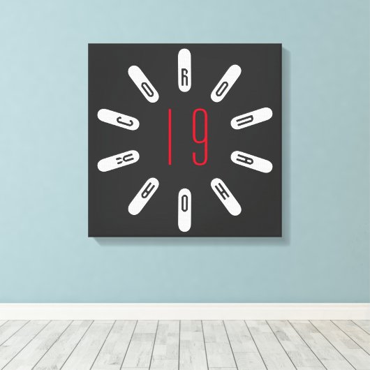 CORONA 19 HOAX Canvas (Insitu (Houten vloer))