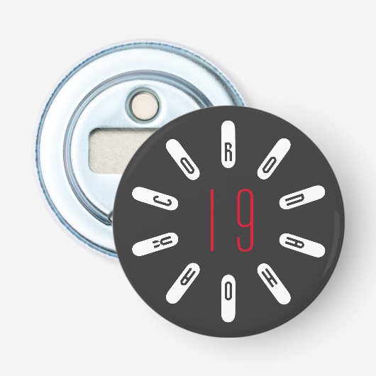 CORONA 19 HOAX Knop Flesopener Button Flesopener (Voorkant)