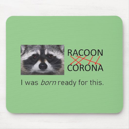 Corona Anagram Raccoon op de Rat Muismat (Voorkant)
