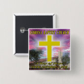 Corona Batist Church Pin Vierkante Button 5,1 Cm (Voorkant /achterkant)