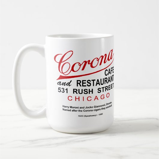 Corona Cafe en Restaurant, Chicago, IL Koffiemok (Links)