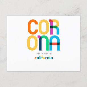 Corona Californië Mid Century, Pop Art, Briefkaart