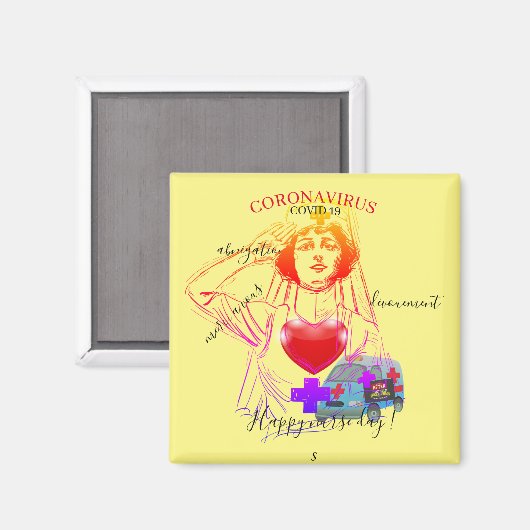 Corona carré magneet (Voorkant / Achterkant)