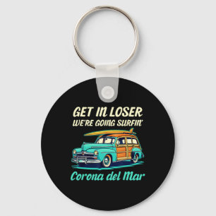 Corona Del Mar Strand Surfmeisje Vrouwen Mannen Vi Sleutelhanger