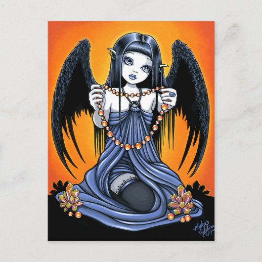 "Corona" Gothic Crystal Angel Art Briefkaart (Voorkant)