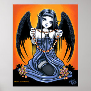 "Corona" Gothic Crystal Angel Art Poster