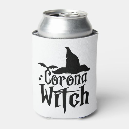 Corona heks Halloween, grappige Halloween, Blikjeskoeler (Blikje Voorkant)
