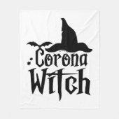 Corona heks Halloween, grappige Halloween, Fleece Deken (Voorkant)