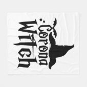 Corona heks Halloween, grappige Halloween, Fleece Deken (Voorkant (Horizontaal))