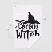Corona heks Halloween, grappige Halloween, Golfhanddoek (Insitu)