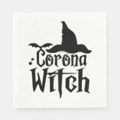 Corona heks Halloween, grappige Halloween, Servet (Voorkant)