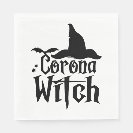 Corona heks Halloween, grappige Halloween, Servet (Voorkant)