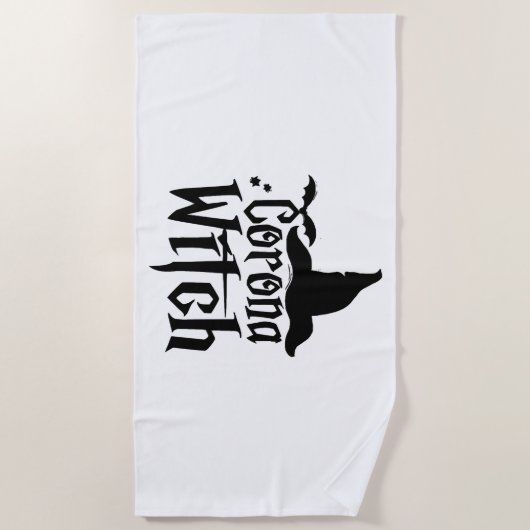 Corona heks Halloween, grappige Halloween, Strandlaken (Voorkant)