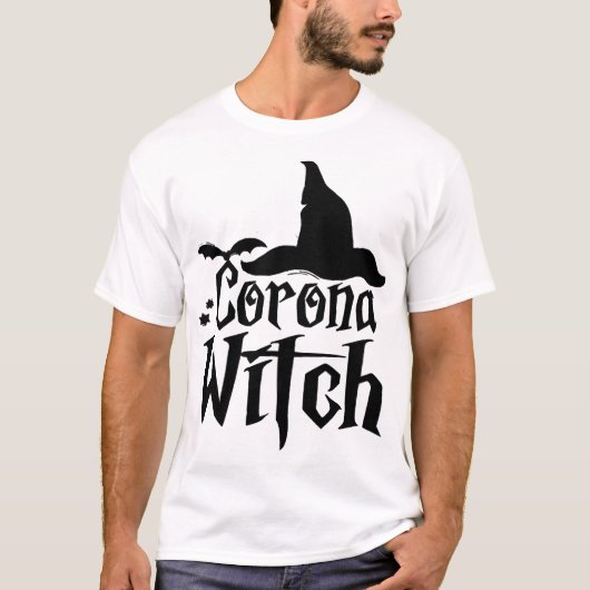 Corona Heks Halloween, Grappige Halloween, T-shirt (Voorkant)