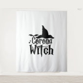 Corona heks Halloween, grappige Halloween, Wandkleed (Voorkant)