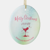 Corona Kerstfeestay Green Quarantini Martini Keramisch Ornament (Rechts)