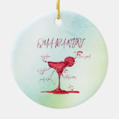 Corona Kerstfeestay Green Quarantini Martini Keramisch Ornament (Achterkant)