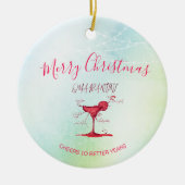 Corona Kerstfeestay Quarantini Martini Green Keramisch Ornament (Voorkant)