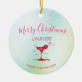 Corona Kerstfeestay Quarantini Martini Green Keramisch Ornament