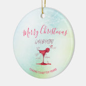 Corona Kerstfeestay Quarantini Martini Green Keramisch Ornament (Links)