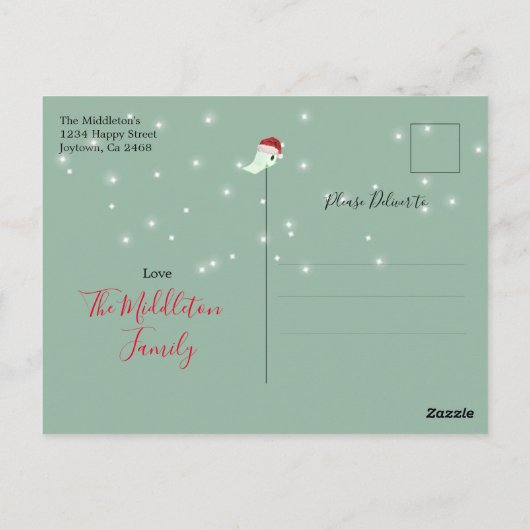 Corona Kerstfeestdag - Toilet Tree-lampjes Briefkaart (Achterkant)