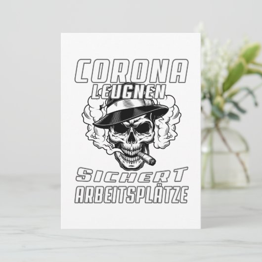 Corona Leugnen sichert arbeitsplätze Feestdagenkaart (Staand voorkant)