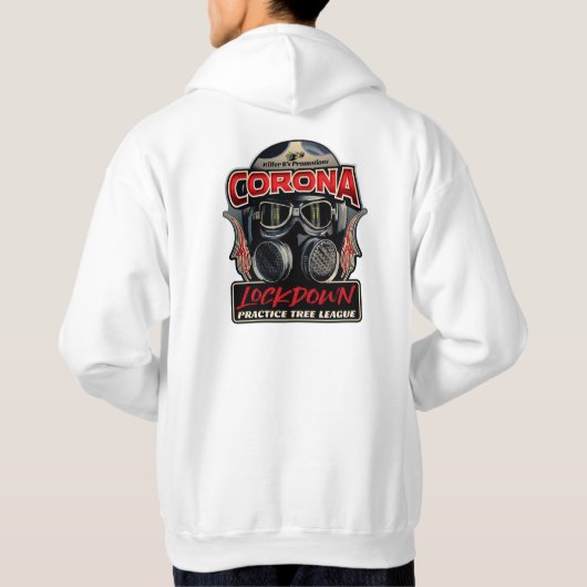Corona Lockdown Practice Tree league mannen hoodie (Achterkant)