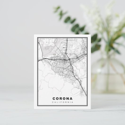 Corona Map Briefkaart (Staand voorkant)