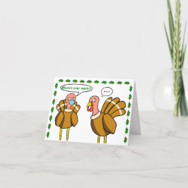 Corona Turkey Folded Holiday Card Feestdagen Kaart