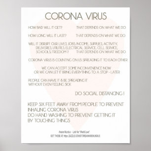 Corona Virus Advice Poster voor werkplek, startpun