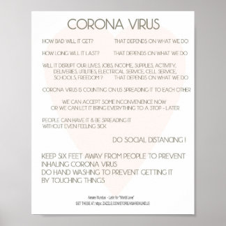 Corona Virus Advice Poster voor werkplek, startpun
