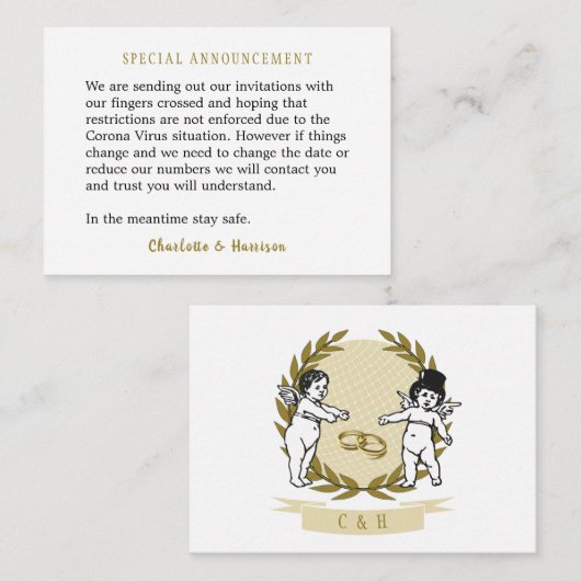 Corona Virus Berichtenbehuizing met Uitnodigingen (Voorkant / Achterkant)